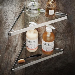 Étagère <span class=keywords><strong>d</strong></span>'<span class=keywords><strong>angle</strong></span> <span class=keywords><strong>de</strong></span> salle <span class=keywords><strong>de</strong></span> bain en acier inoxydable SUS304 avec verre trempé, support <span class=keywords><strong>de</strong></span> rangement mural pour <span class=keywords><strong>douche</strong></span>, salle <span class=keywords><strong>de</strong></span> bain, toilettes - Product Image 1