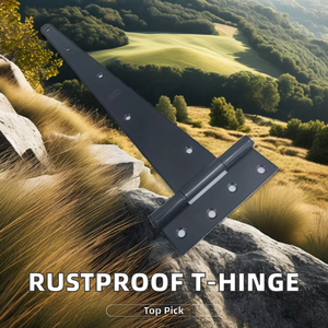 Bisagra de Puerta <span class=keywords><strong>Tipo</strong></span> T de Acero Bajo en Carbono Personalizada de Fábrica, Bisagra Negra para Puerta de Cobertizo, Bisagra para Puerta de Granja, para Graneros, Cercas y Puertas de Granjas - Product Image 5