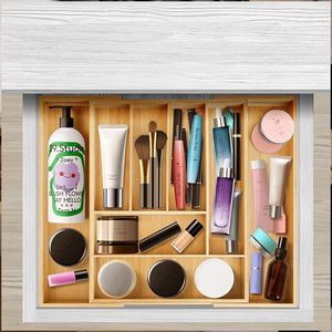 Bamboo Cutlery Organizer Expandable Drawer <b>Storage</b> <b>Box</b> With Compartments For <b>Kitchen</b> Utensil Organization - Product Image 5