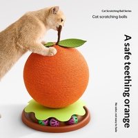 MJF Big Orange Fortune Cat Scratching Board Ball Durable Scratch-Resistant Turntable Bell Imitation Fruit Design Claw Sharpening