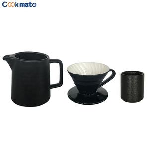 Cafetière en céramique faite à la main coffret cadeau accessoires avec minuterie verser sur <span class=keywords><strong>bouilloire</strong></span> serveur <span class=keywords><strong>filtre</strong></span> en papier - Product Image 4