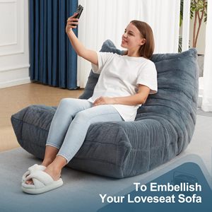 Canapé moderne et confortable, canapé de détente, canapé chenille, fauteuil en mousse à mémoire de forme, pouf pour salon, tatami, balcon, fauteuil de salon - Product Image 5