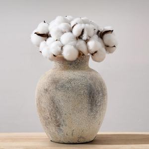 Jarrón de cerámica vintage estilo home-stay Art Gold Back y jarrón rústico para centros de mesa de granja para flores frescas o secas <span class=keywords><strong>Pam</strong></span> <span class=keywords><strong>Pa</strong></span> - Product Image 1