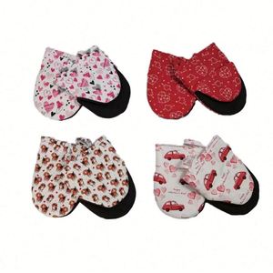 Mitaines de cuisine en coton et caoutchouc pour four, antidérapantes, isolées en silicone, avec pince bec de canard, résistantes à la chaleur, pour micro-ondes, cadeaux d'entreprise - Product Image 4
