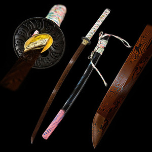 <span class=keywords><strong>Katana</strong></span> Longquan <span class=keywords><strong>forgé</strong></span> en acier allié à motif auto-fondu rouge rouillé, modèle de réplique COS, collection, cadeau pour garçons, 103CM - Product Image 1