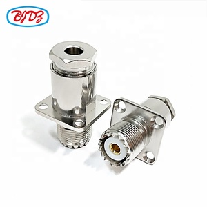 Suministro de fábrica UHF hembra Jack SO239 PL239 conector brida de 4 orificios para cable LMR240 RG213 RG214 conectores coaxiales RF - Product Image 3