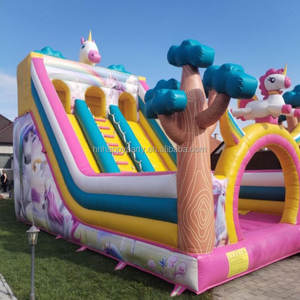 Casa de rebote inflable con toboganes de agua dobles resbalón y toboganes tobogán de agua deslizante para niños y adultos tobogán de agua comercial - Product Image 1