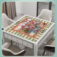 Tapis de mahjong de luxe en velours cristal doux, style américain, silencieux, anti-bruit, absorbant, protection de table, antidérapant en silicone