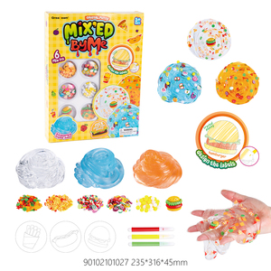 Kit de Slime Personalizado de 3 Colores, Plastilina de Cristal, Juguete Antiestrés, Serie de Comida con Hamburguesas, Slime Suave y Relajante - Product Image 6