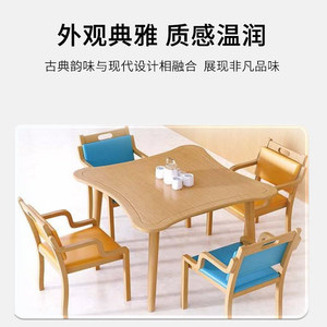 ชุดโต๊ะอาหาร 5 ชิ้น ทำจากไม้เนื้อแข็ง พร้อมเก้าอี้นั่งสบาย เหมาะสำหรับผู้สูงอายุ ใช้ในห้องนั่งเล่น - Product Image 3