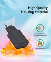 Chargeur mural USB 5V 1A 2A, adaptateur secteur à un seul port AC avec certifications CE FCC ETL, prise standard européenne pour téléphones mobiles