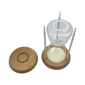 Minuteur à sable décoratif en bois de hêtre, personnalisable, sans sable, rechargeable, design Art Déco, éco-responsable pour - Product Image 3