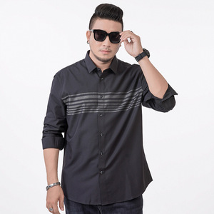 เสื้อเชิ้ตแขนยาวผู้ชายทรงหลวมสไตล์ลำลองแฟชั่นสำหรับคนอ้วน - Product Image 3