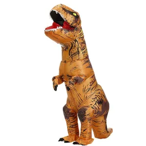 Meilleure vente Jurassic Inflate T-Rex Dinosaur Costume Marche Dessin Animé Blow-Up Costume Polyester Gonflable Mascotte Costume Pour Adulte
