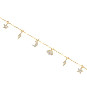 Gemnel gold plated elements fashion charm cloud moon start bracelet