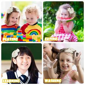 Pita Rambut Berhiaskan Batu Rhinestone Putih 3,5 inci, Pita Rambut Mutiara Lucu dengan Jepit Rambut Model Buaya, Jepit Rambut Berhias Manik-manik untuk Anak Perempuan - Product Image 6