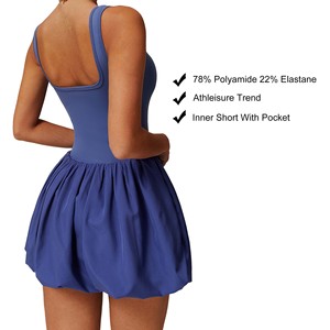 Marque privée OEM 78% Polyamide 22% élasthanne Vêtements de sport personnalisés avec logo Vêtements de <span class=keywords><strong>tennis</strong></span> pour femmes plissés sans manches - Product Image 2