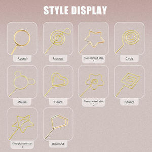 Porta Tarjetas de Alambre Metálico de 13 Pulgadas, Redondo, con Forma de Corazón, con Clip Floral, para Manualidades, Ramos, Notas, Tarjetas de Visita - Product Image 3