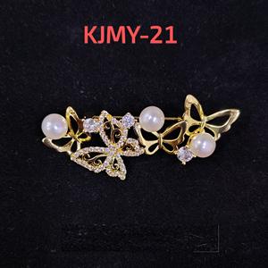 เข็มกลัดมุกน้ำจืดทองเหลืองปลอดนิกเกิล เป็นมิตรกับสิ่งแวดล้อม ป้องกันการแพ้ เหมาะสำหรับงานแต่งงานและงานปาร์ตี้ มีจำหน่ายแล้ว - Product Image 1