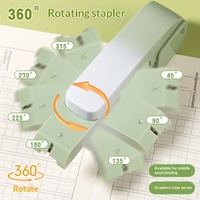 Agrafeuse manuelle en plastique pour étudiants, rotative, usage bureautique, multifonction, portable, pour relier 20 feuilles, 100g