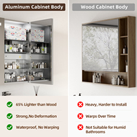 Armoire à pharmacie intelligente avec miroir LED de 60 pouces, 3 portes, pour salle de bain, montage mural, anti-buée, interrupteur tactile à intensité variable