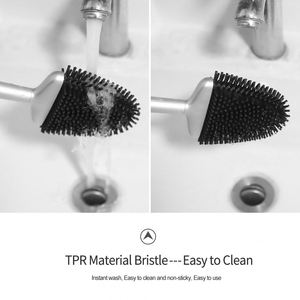 Support de séchage pour brosse WC en TPR avec poils flexibles pour salle de bain – Nettoyant WC en silicone – Brosse WC en silicone - Product Image 5