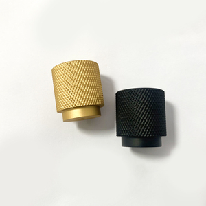 Aluminum Gold Black Knurled Cabinet <strong>Door</strong> <strong>Knob</strong> Drawer Handle for Kitchen Bedroom Dresser-Modern Design Villa Outdoor Use Durable - Product Image 4
