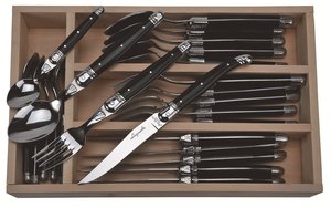 Inox 304 <span class=keywords><strong>Laguiole</strong></span> Couteaux à steak et <span class=keywords><strong>fourchette</strong></span> Ensemble de couverts en acier inoxydable Home Kitchen - Product Image 3