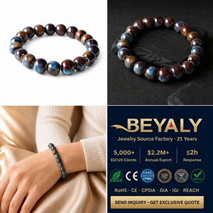Bracciale con Perle in Ceramica Smaltata, Artigianale, Elastico, Stile Bohemien, Colore Mogano Teal, Regalo per Donna - Product Image 6