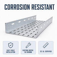 Canaux de câblage perforés résistants aux intempéries en acier inoxydable SS304 certifiés UL pour les infrastructures routières, ferroviaires et extérieures en zone tropicale