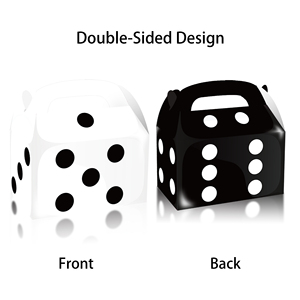Huancai <span class=keywords><strong>Casino</strong></span> Party Favors <span class=keywords><strong>Candy</strong></span> Treat Boxes 12 PCS Dados Caja de regalo de papel Cookie Goodies Box para Game Night Party Supplies - Product Image 3