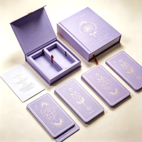 Jeu de cartes Oracle Tarot personnalisable KingCards en papier d'art portable avec estampage à chaud personnalisé, incluant un livret, double jeu, bords mats