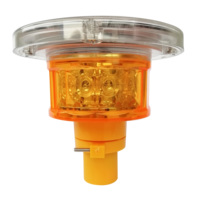 Feu de signalisation d'avertissement solaire LED Lampe de signalisation jaune Aluminium durable et matériau PC