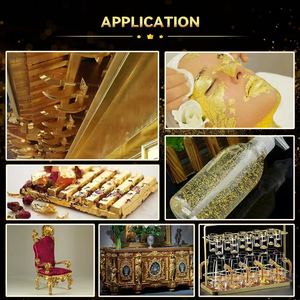 Cinese Private Label alta qualità <span class=keywords><strong>22K</strong></span> alta imitazione foglia d'oro foglio per la resina artigianato mobili doratura - Product Image 2