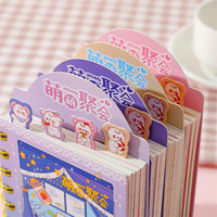 Carnet spirale mignon Depai A7-201, motif dessin animé, mini-journal kawaii avec onglets découpés, 80 feuilles lignées, reliure Wire-o, cadeau pour enfants et étudiants