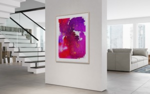 Vibrant <b>Pink</b> Purple Ink Art Canvas Wall <b>Decor</b> For Modern Wall Hanging And Expressive Interior Style - Product Image 4