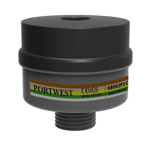 PORTWEST - P976BKR Filtre combiné noir ABEK2P3 avec filetage universel-EAN 5036108274017 MASQUES ET FILTRES - Product Image 1