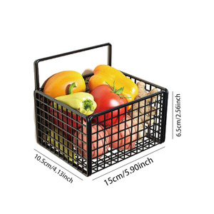 Étagère de rangement murale rectangulaire sans perçage, panier suspendu pour salle de bain, toilettes, cuisine - Product Image 3