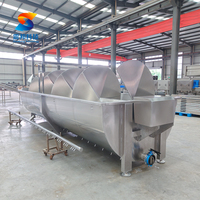 Système de pré-refroidissement spirale pour volailles, machine de refroidissement par immersion en acier inoxydable pour abattoir