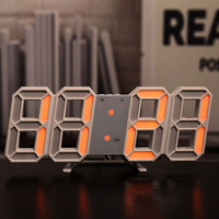 Vente en gros 3d numérique led réveil électronique salon horloge murale 3d thermomètre bureau horloge