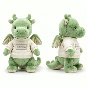 Peluche Personalizzato con Logo e Colori, Simpatico <span class=keywords><strong>Drago</strong></span> <span class=keywords><strong>Verde</strong></span>, Giocattoli di Peluche Kawaii, Regalo all'Ingrosso, Peluche Personalizzati - Product Image 3