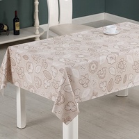 Nappe en PVC Série Jute RNPT, certifiée SGS, moderne, luxueuse, à motifs floraux en relief, imperméable et anti-taches, pour la maison