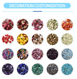 Grosir baru Tealight kustom warna esensial menyala romantis mewah bunga kering lilin aroma aromaterapi dengan kristal - Product Image 5