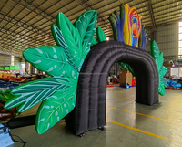 Arche gonflable personnalisée sur le thème de la jungle pour événements, festivals de musique, arche publicitaire géante, portail gonflable tropical