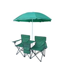 Chaise de camping et de plage pliable double avec parasol réglable et glacière pour événements sportifs
