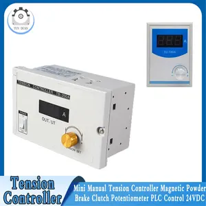 220V Mini Manual Tension Controller Magnetic Powder Brake Clutch Potentiometer PLC Control 180V-265VAC 24VDC Output
