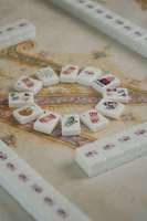Vente directe usine de 160 jeux de Mahjong américain à thème chat en acrylique blanc monocouche, jeux de société multijoueurs, cadeaux pour amis