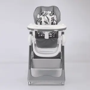 Kait di kursi aman dan Desain beban tinggi Fold-flat penyimpanan portabel kursi makan bayi kotak coklat Modern nyaman 6-36 bulan