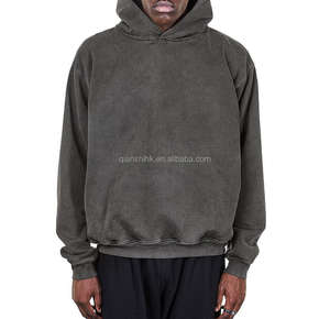 เสื้อมีฮู้ดผ้าฟลีซแบบสวมหัวมีซิปเสื้อทรงหลวมโอเวอร์ไซส์ผ้าคอตตอนเนื้อหนาสไตล์วินเทจ - Product Image 2