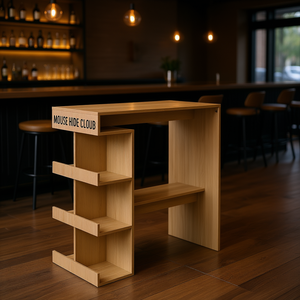 Mesa de Bar Rectangular de Madera Sintética de Roble Sonoma, 3 Niveles, Mueble de Bar Multifuncional para el Hogar, Diseño Contemporáneo - Product Image 2